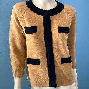 J. Crew Chic 100% Merino Wool Snap Sweater Cardigan Size Medium